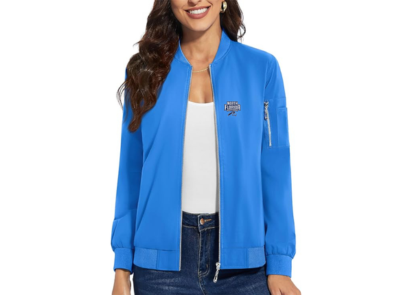 Women's UNF Ospreys Premium Bomber Jacket with Polished Detailing and Functional Sleeve Pocket Modern Luxury Outerwear