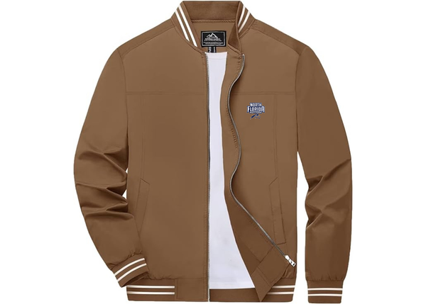 Men's UNF Ospreys Lightweight Zip-Up Bomber Jacket with Ribbed Collar and Cuffs Versatile Casual Outerwear