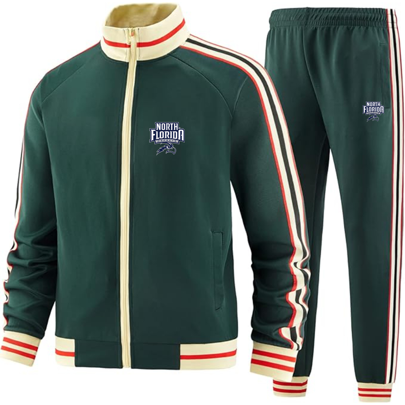 Men's UNF Ospreys Two Piece Designer Tracksuit with Bold Striped Accents and Zippered Front Elevated Athletic Wear