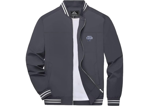 Men's UNF Ospreys Lightweight Zip-Up Bomber Jacket with Ribbed Collar and Cuffs Versatile Casual Outerwear