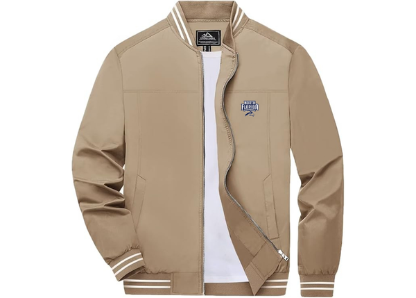 Men's UNF Ospreys Lightweight Zip-Up Bomber Jacket with Ribbed Collar and Cuffs Versatile Casual Outerwear