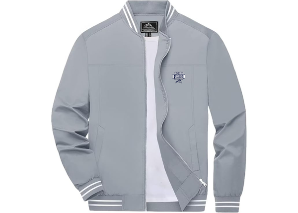 Men's UNF Ospreys Lightweight Zip-Up Bomber Jacket with Ribbed Collar and Cuffs Versatile Casual Outerwear