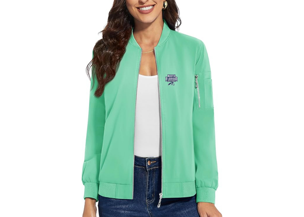 Women's UNF Ospreys Premium Bomber Jacket with Polished Detailing and Functional Sleeve Pocket Modern Luxury Outerwear