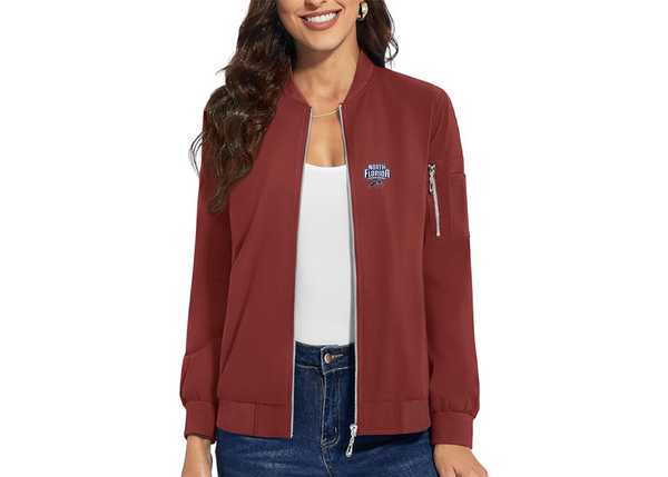 Women's UNF Ospreys Premium Bomber Jacket with Polished Detailing and Functional Sleeve Pocket Modern Luxury Outerwear