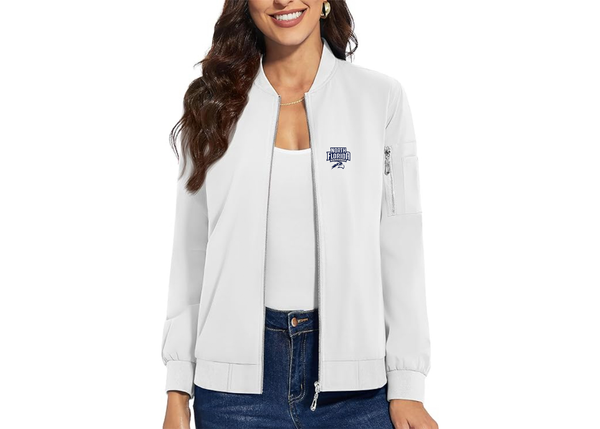 Women's UNF Ospreys Premium Bomber Jacket with Polished Detailing and Functional Sleeve Pocket Modern Luxury Outerwear