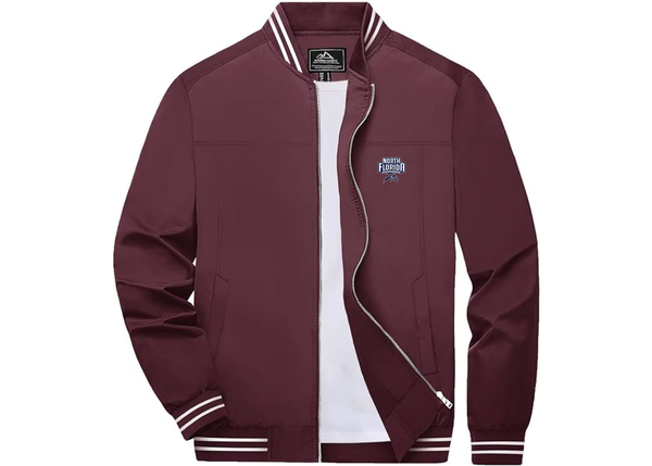 Men's UNF Ospreys Lightweight Zip-Up Bomber Jacket with Ribbed Collar and Cuffs Versatile Casual Outerwear